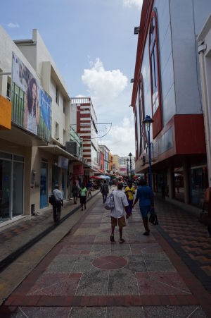Hlavná pešia zóna v Bridgetowne