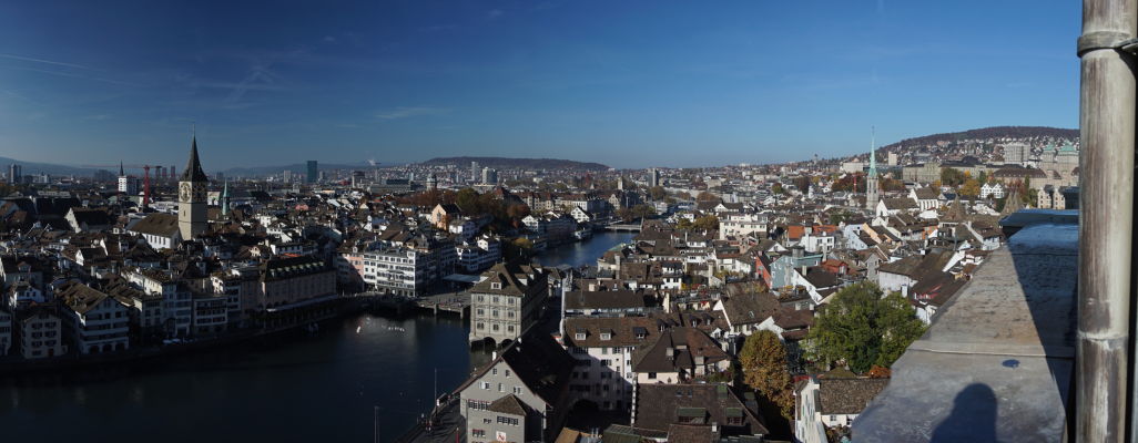 Výhľad na Zürich z Grossmünsteru