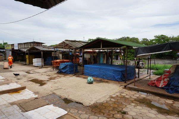 Stánky pri rybom trhu v São Luís