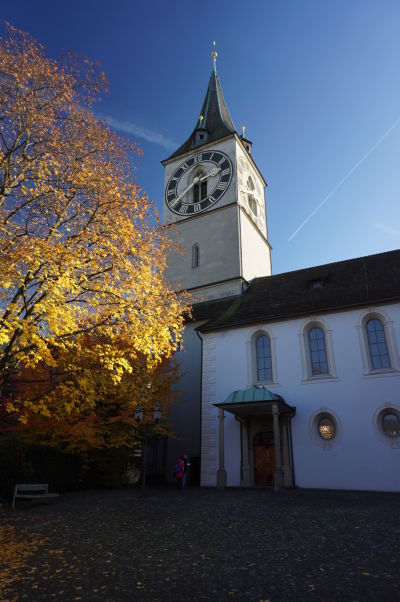 Kostol sv. Petra v Zürichu a veža s najväčšími hodinami v Európe