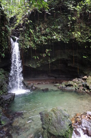 Emerald Pool - Smaragdové jazierko na Dominike