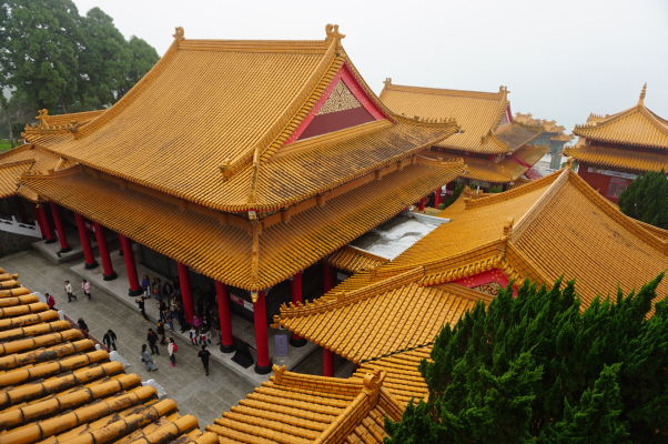 Chrám Wenwu nad Jazerom Slnka a Mesiaca (Sun Moon Lake) na Taiwane