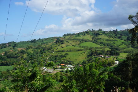Výhľad spod sopky Pelée na Martinik