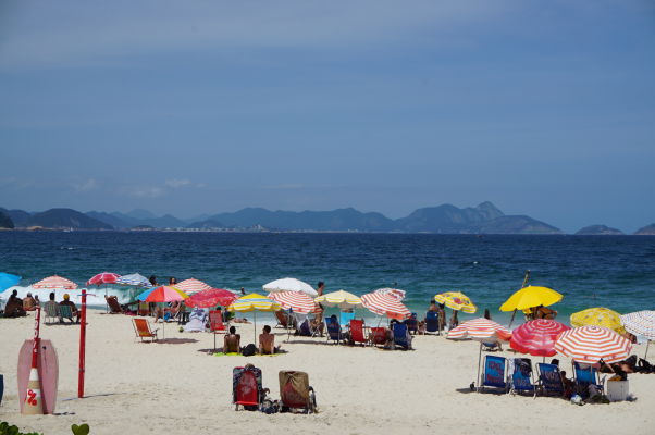 Pláž Copacabana v Riu de Janeiro