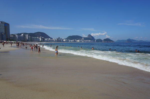 Pláž Copacabana v Riu de Janeiro