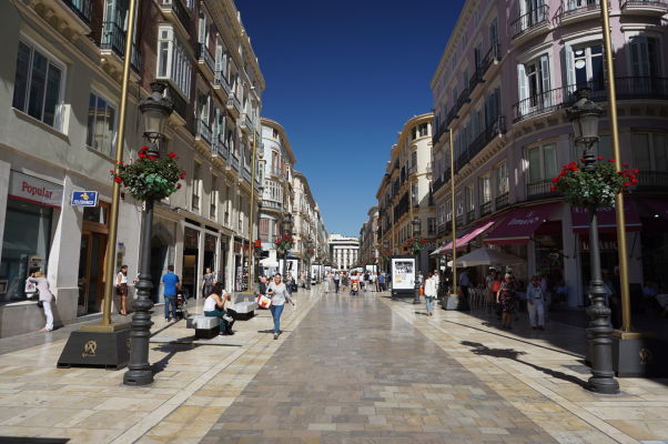 Hlavná pešia zóna Calle Marqués de Larios v Málage