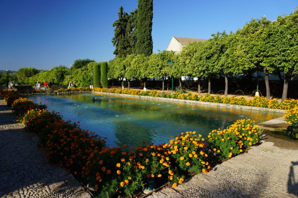 Záhrady v kráľovskom paláci Alcázar v Córdobe
