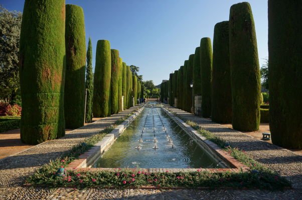 Záhrady v kráľovskom paláci Alcázar v Córdobe