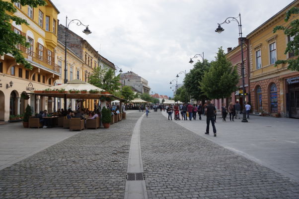 Pešie korzo Strada Nicolae Balcescu v Sibiu