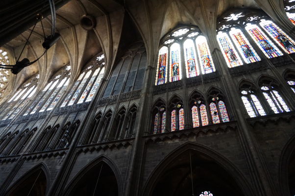 Farebné vitrážové okná Katedrály sv. Štefana v Metz (Cathédrale Saint Étienne de Metz)