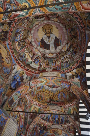 Fresky na kostole v Rile - Ježiš