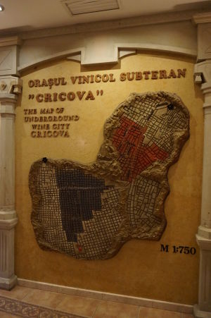 Mapa labyrintu podzemných chodieb v Cricove