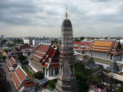 Výhľad z prangu chrámu Wat Arun