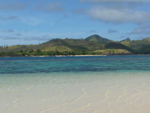 Kokosová pláž na Tavewe - Oproti Korytnačí ostrov (Turtle Island) známy z filmu Modrá lagúna