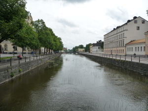 V uliciach Uppsaly - Rieka Fyrisån