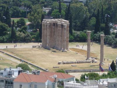Chrám Olympského Dia - Olympieion - Pohľad z Akropoly