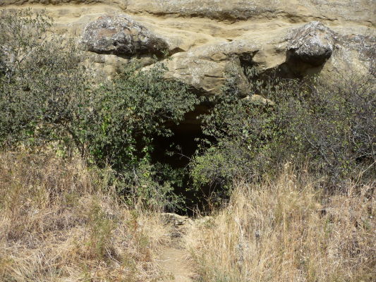 Jedna z ciel vyhĺbených v skale v kláštornom komplexe Davida Garedžu
