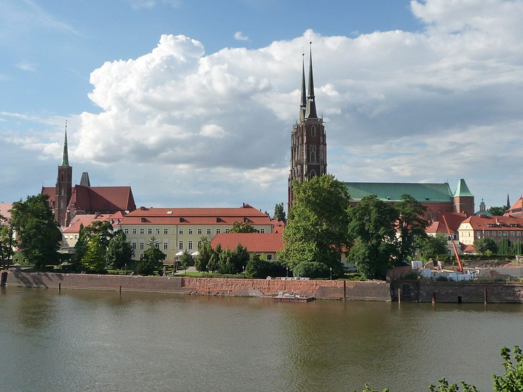 Pohľad na Katedrálny ostrov vo Vroclavi